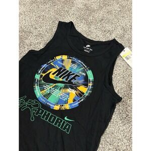 Nike Airphoria Tank Top‎ Mens Small Black Graphic Dance CD-R Sleeveless Tee NEW